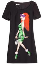 Moschino Cheap And Chic Moschino Cheap And Chic Printed Crepe Dress - Black