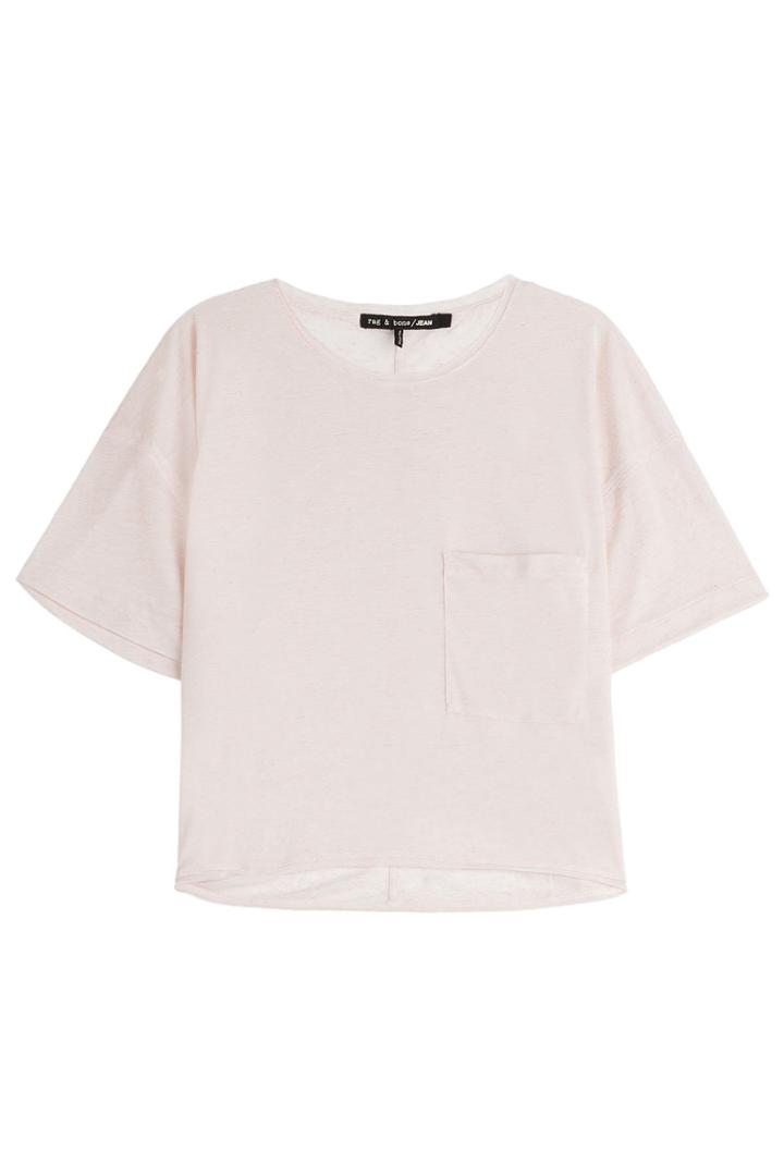Rag & Bone Rag & Bone Cropped Linen Top - Pink
