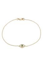 Ileana Makri Ileana Makri 18kt Gold Bracelet With White Diamonds And Tsavorite