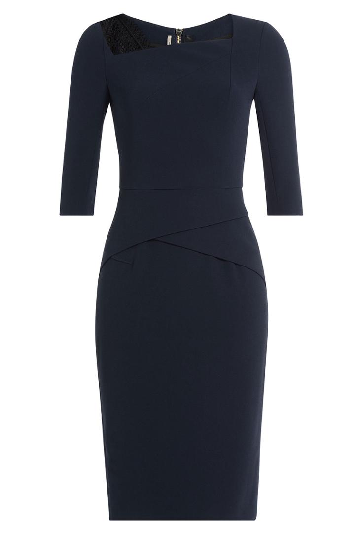 Roland Mouret Roland Mouret Dress With Lace - Blue