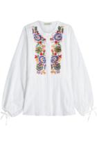 Etro Etro Embroidered And Embellished Cotton Blouse
