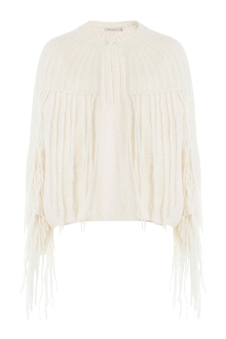 Mes Demoiselles Mes Demoiselles Cape Cardigan With Alpaca - White
