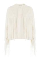 Mes Demoiselles Mes Demoiselles Cape Cardigan With Alpaca - White
