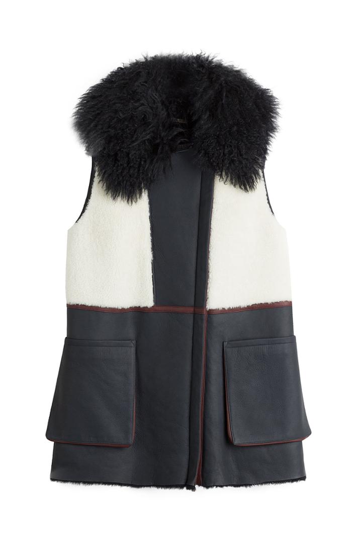 Diane Von Furstenberg Diane Von Furstenberg Lambskin And Shearling Vest