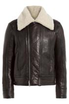 Dsquared2 Dsquared2 Leather Pilot Jacket With Shearling Collar - Brown