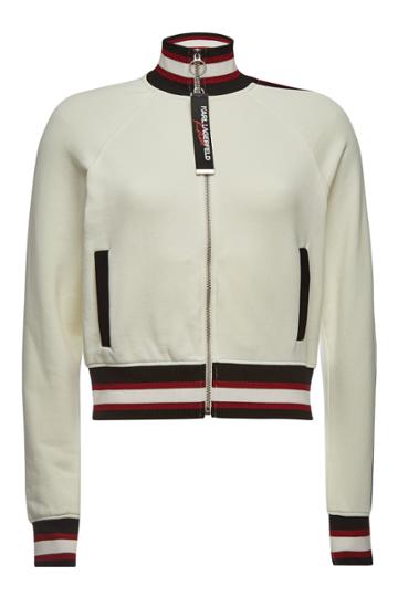 Karl X Kaia Gerber Karl X Kaia Gerber Embroidered Zipped Sweatshirt With Cotton