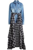 Faith Connexion Faith Connexion Denim Playsuit With Plaid Shirt