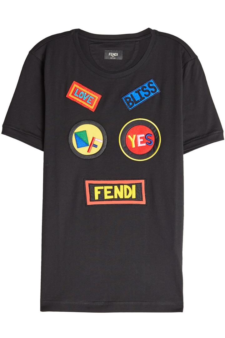 Fendi Fendi Cotton T-shirt With Appliqués
