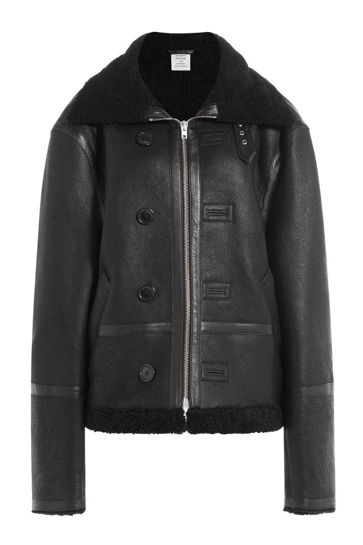 Vetements Vetements Oversize Leather And Shearling Jacket - Black
