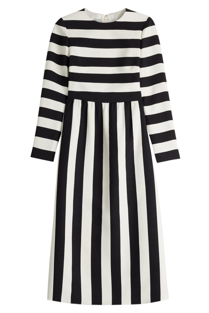 Valentino Valentino Striped Wool And Silk Dress - Multicolored