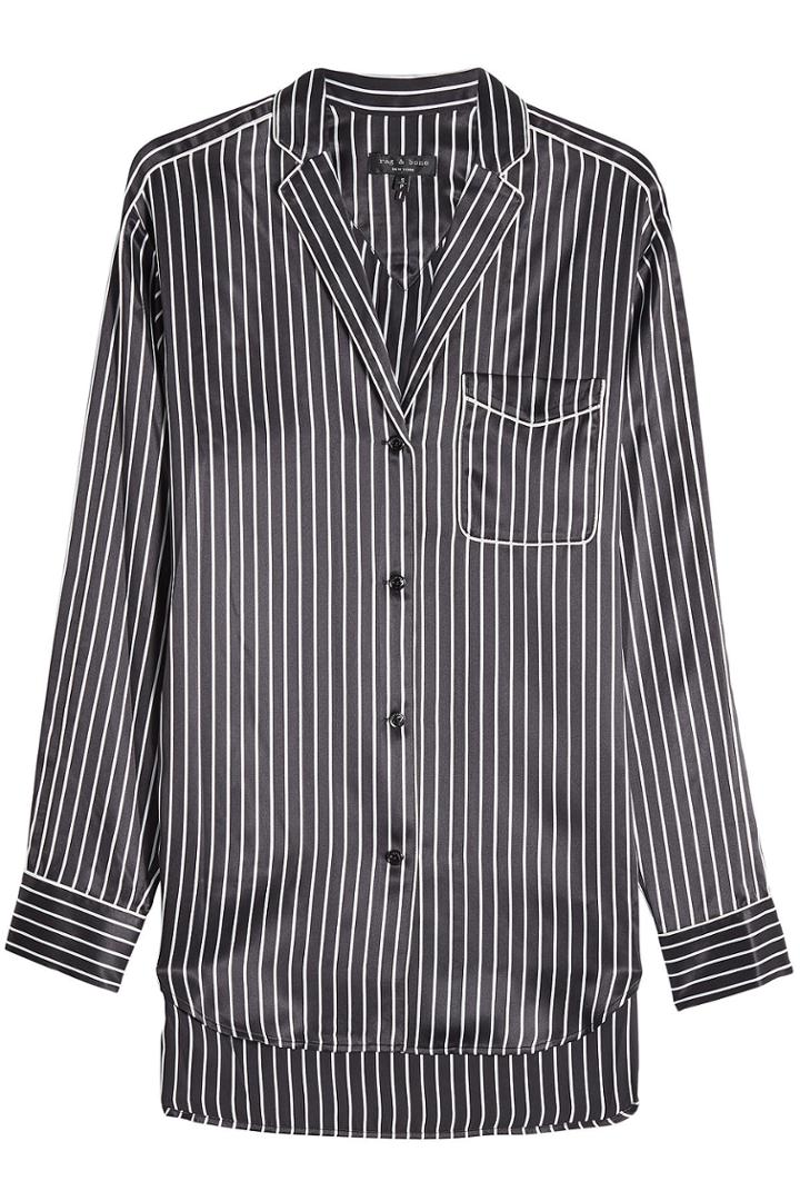 Rag & Bone Rag & Bone Striped Silk Pajama Shirt