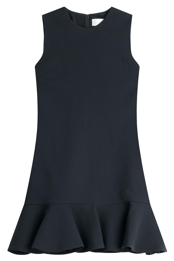Victoria, Victoria Beckham Victoria, Victoria Beckham Wool Dress With Ruffled Hem - Blue