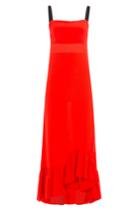 Isa Arfen Isa Arfen Silk Dress With Ruffled Hem - Red
