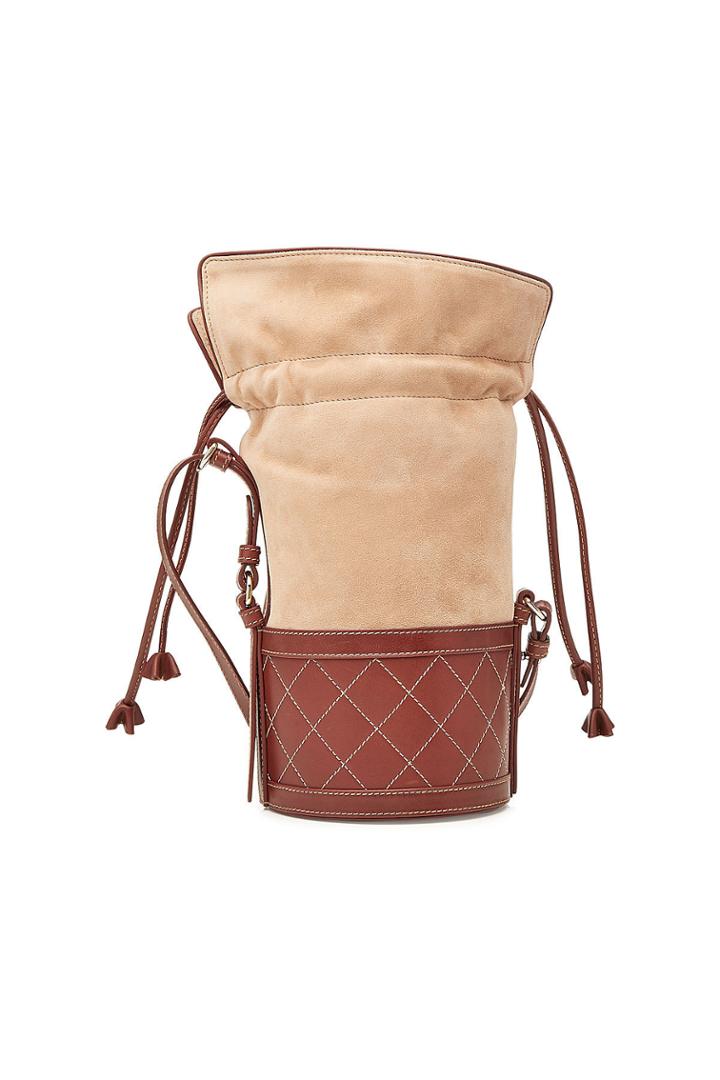 Carven Carven Sully Small Suede And Leather Bucket Shoulder Bag