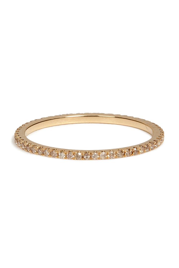 Carolina Bucci Carolina Bucci 18k Gold Pave Stacking Ring With Champagne Diamonds - Yellow