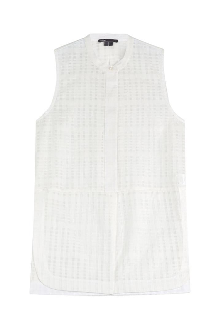 Vince Vince Textured Sleeveless Blouse - White