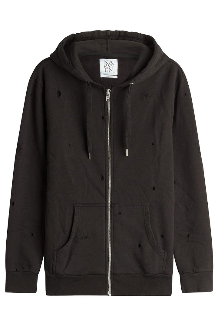 Zoe Karssen Zoe Karssen Distressed Cotton Hoodie - None