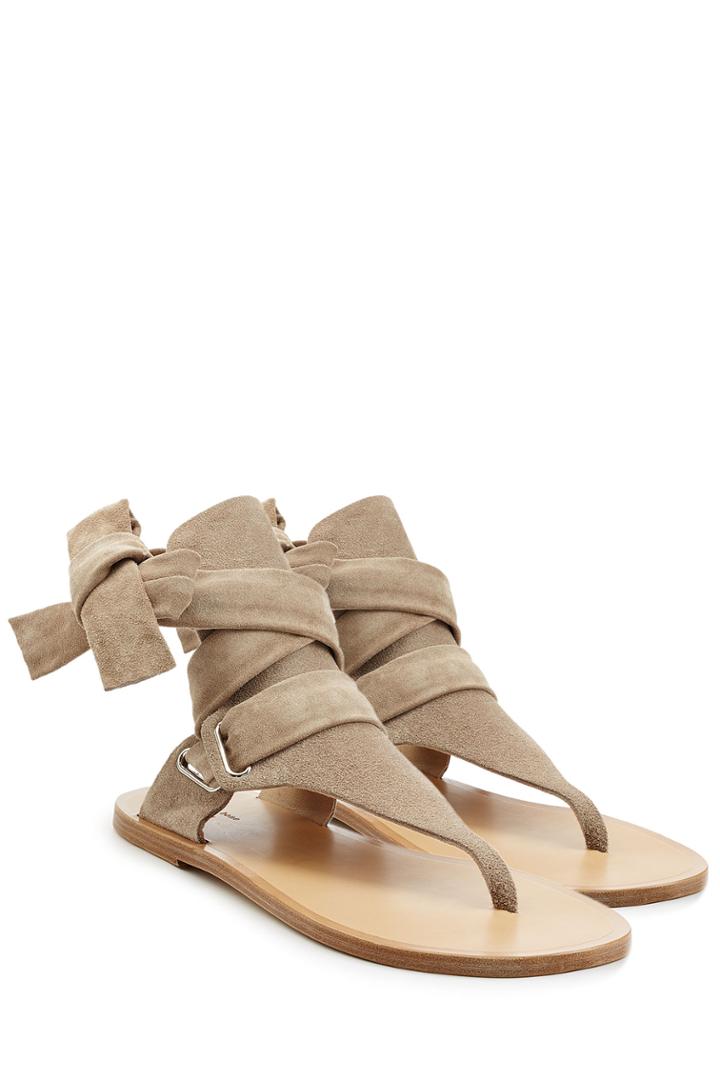 Rag & Bone Rag & Bone Stretch Suede Wrap Sandals - Beige