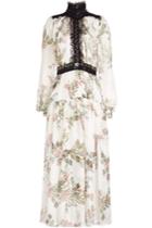 Giambattista Valli Giambattista Valli Printed Silk Floor-length Gown With Embellishment And Lace