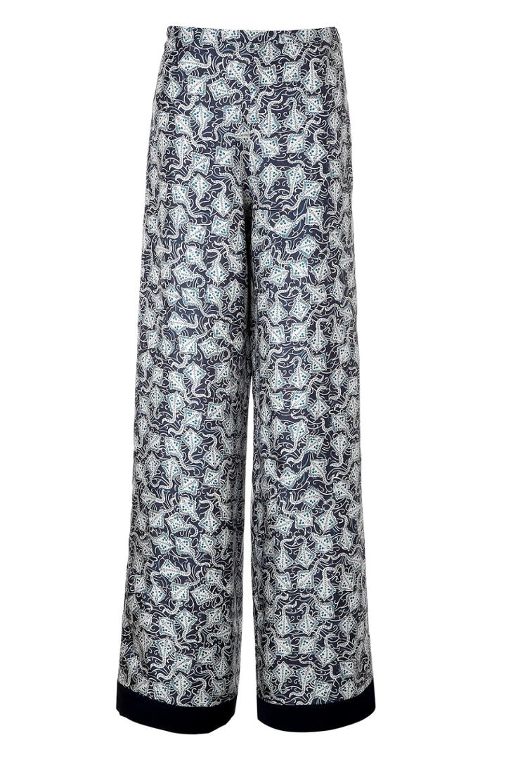 Rochas Rochas Silk Stingray Print Wide Leg Pants