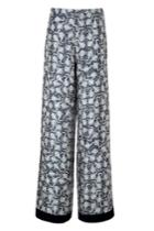 Rochas Rochas Silk Stingray Print Wide Leg Pants