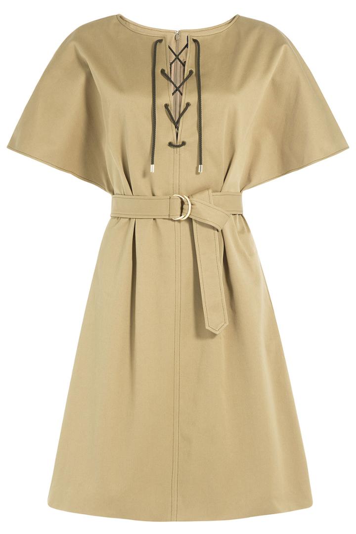 Vanessa Seward Vanessa Seward Cotton Dress With Lace-up Front - Green