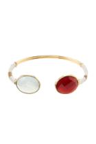 Gas Bijoux Gas Bijoux Duality Serti Large 24kt Gold Plated Bracelet - White