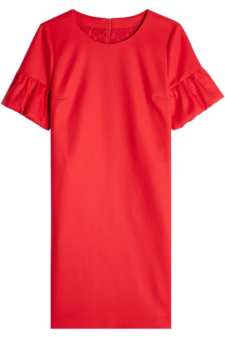 Hugo Hugo Stretch Cotton Ruffle Sleeve Dress