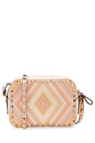 Valentino Valentino Printed Leather Rockstud Camera Bag - Orange