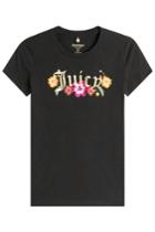 Juicy Couture Juicy Couture Embroidered Cotton T-shirt - Black