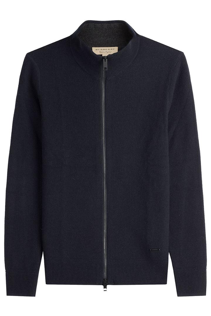 Burberry London Burberry London Zipped Wool Cardigan With Cashmere