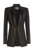 Roberto Cavalli Roberto Cavalli Wool Blazer With Embellishments - Black