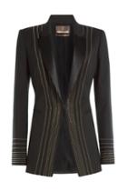 Roberto Cavalli Roberto Cavalli Wool Blazer With Embellishments - Black