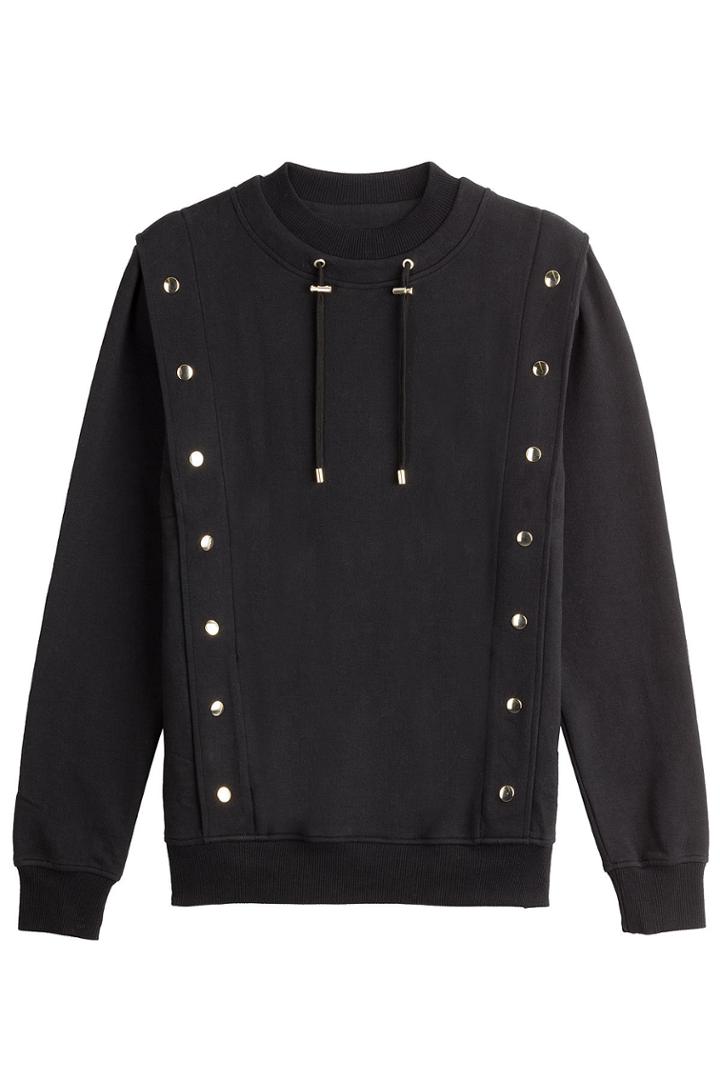 Balmain Balmain Embellished Cotton Sweatshirt