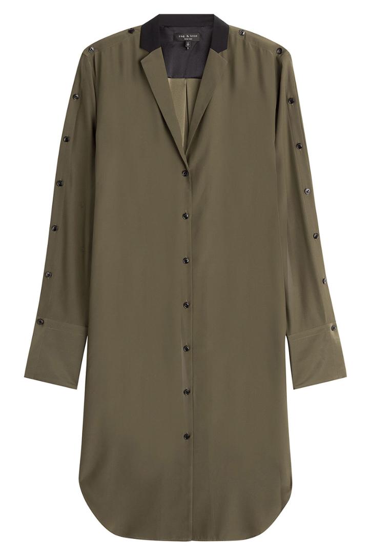 Rag & Bone Rag & Bone Silk Shirtdress With Contrast Collar