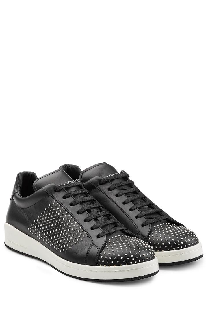 Alexander Mcqueen Alexander Mcqueen Embellished Leather Sneakers - Black