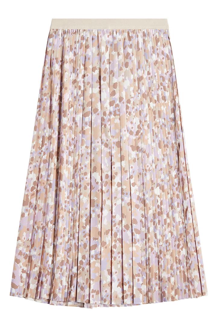 Agnona Agnona Pleated Midi Skirt With Silk
