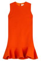 Victoria, Victoria Beckham Victoria, Victoria Beckham Wool Dress With Ruffled Hem - Orange