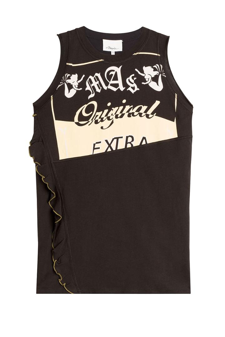 3.1 Phillip Lim 3.1 Phillip Lim Cotton Graphic Print Tank Top - Black
