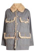 Marc Jacobs Marc Jacobs Oversized Cotton Jacket With Faux Fur Lining