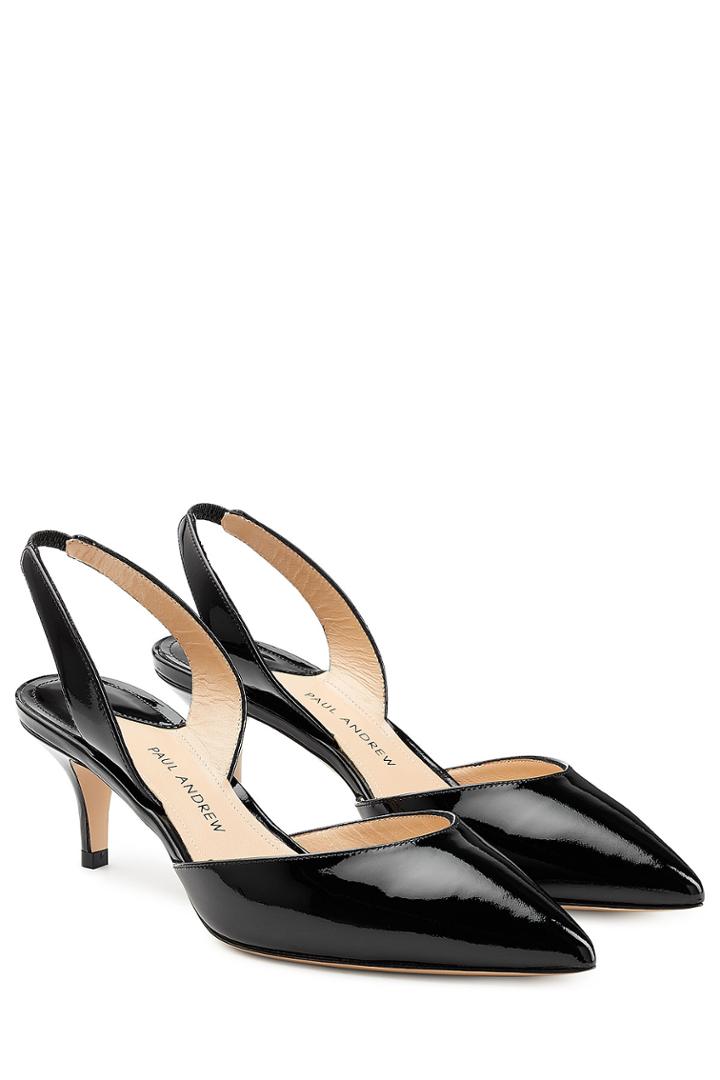 Paul Andrew Paul Andrew Patent Leather Kitten Heels - Black