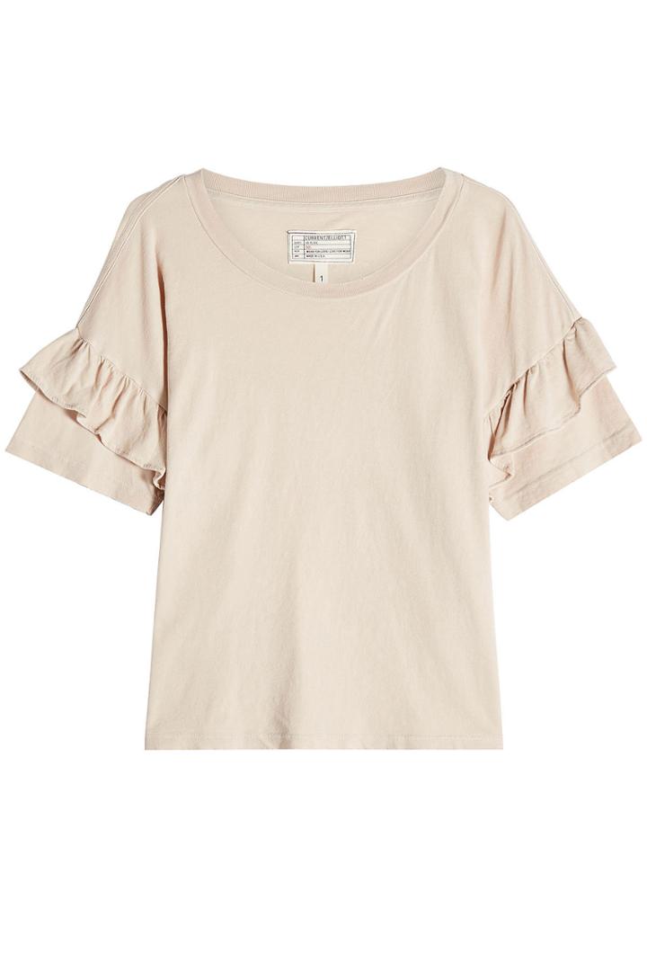 Current/elliott Current/elliott Cotton T-shirt With Flutter Sleeves