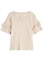 Current/elliott Current/elliott Cotton T-shirt With Flutter Sleeves