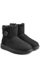 Ugg Australia Ugg Australia Shearling Lined Suede Boots With Button - Black