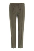 Valentino Valentino Tapered Wool Pants With Elasticated Waist - Green