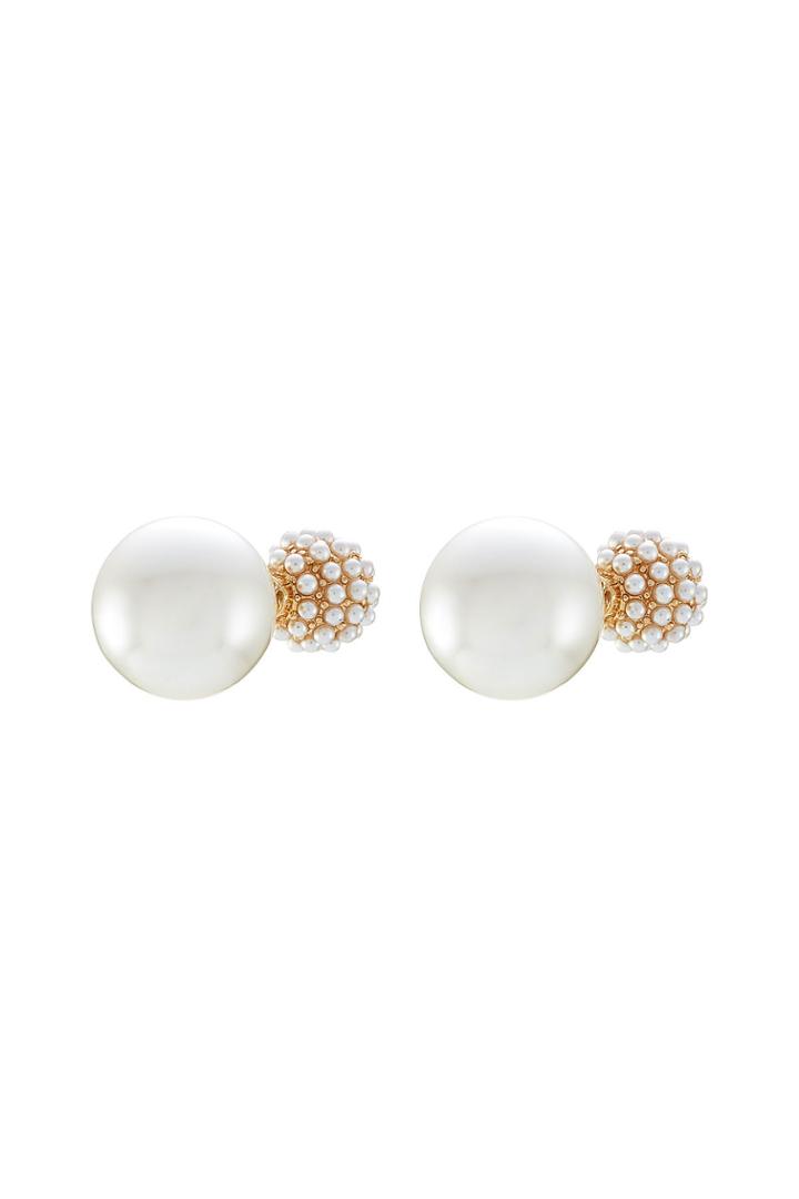 Kenneth Jay Lane Kenneth Jay Lane Embellished Mixed Stud Earrings - White