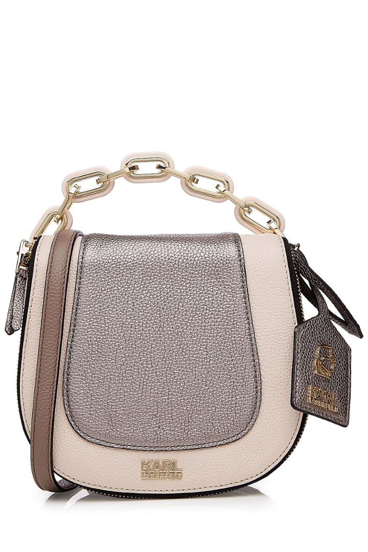 Karl Lagerfeld Karl Lagerfeld K/grainy Leather Small Satchel - Rose