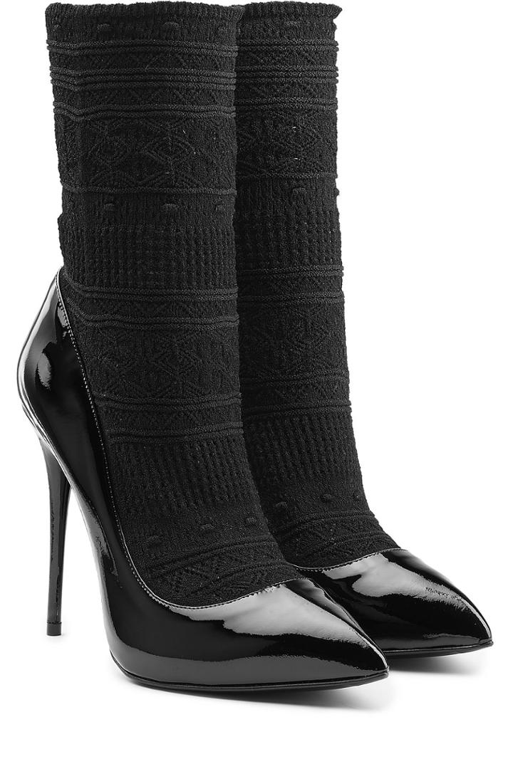 Alexander Mcqueen Alexander Mcqueen Patent Leather Pumps With Sock