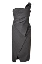 Donna Karan Donna Karan Anthracite Structured Origami Bustier Dress