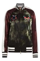 Valentino Valentino Satin Bomber Jacket With Butterfly Patches - Multicolor